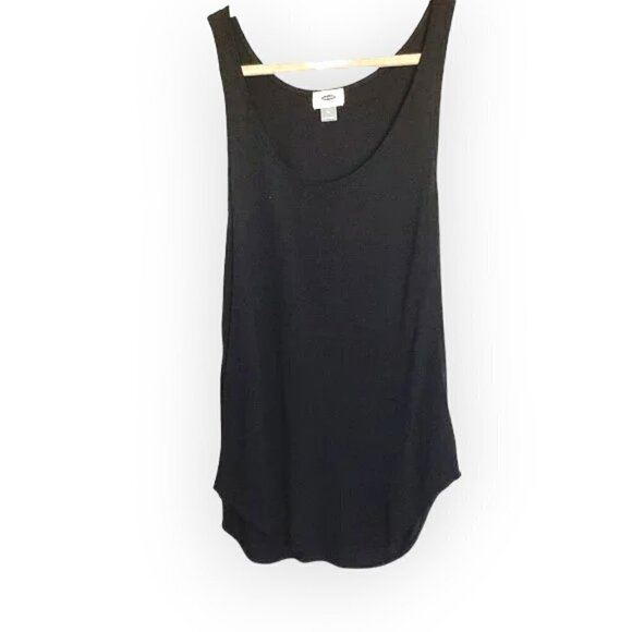 Old Navy NWOT Rayon Tank Top Never Worn Black Women's Size Medium Tulip Hem - Picture 4 of 4